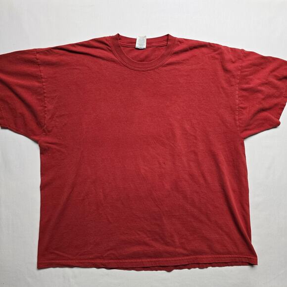 Vintage Blank Jerzees Shirt Mens XL Red Heavyweight Cotton Crewneck Solid Tee - Picture 1 of 6
